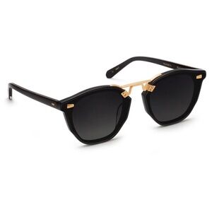 KREWE BEAU NYLON Black + Shadow 24K Polarized Sunglasses